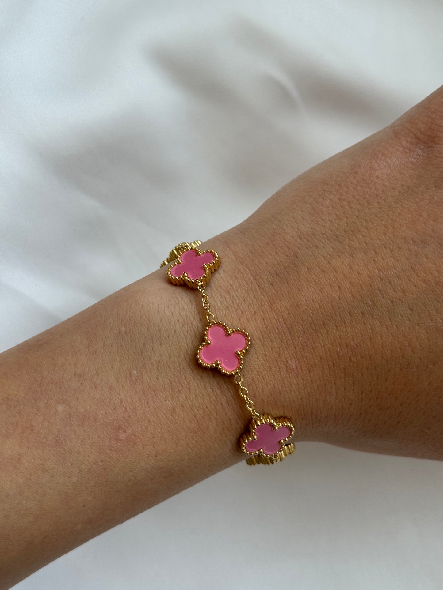 Blush clover bracelet