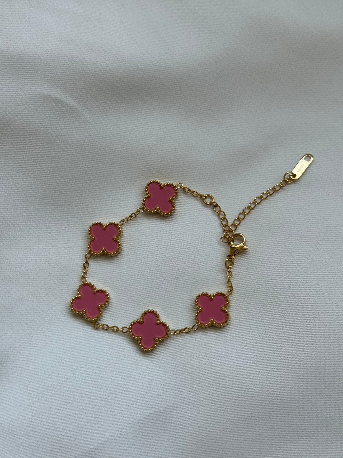 Blush clover bracelet