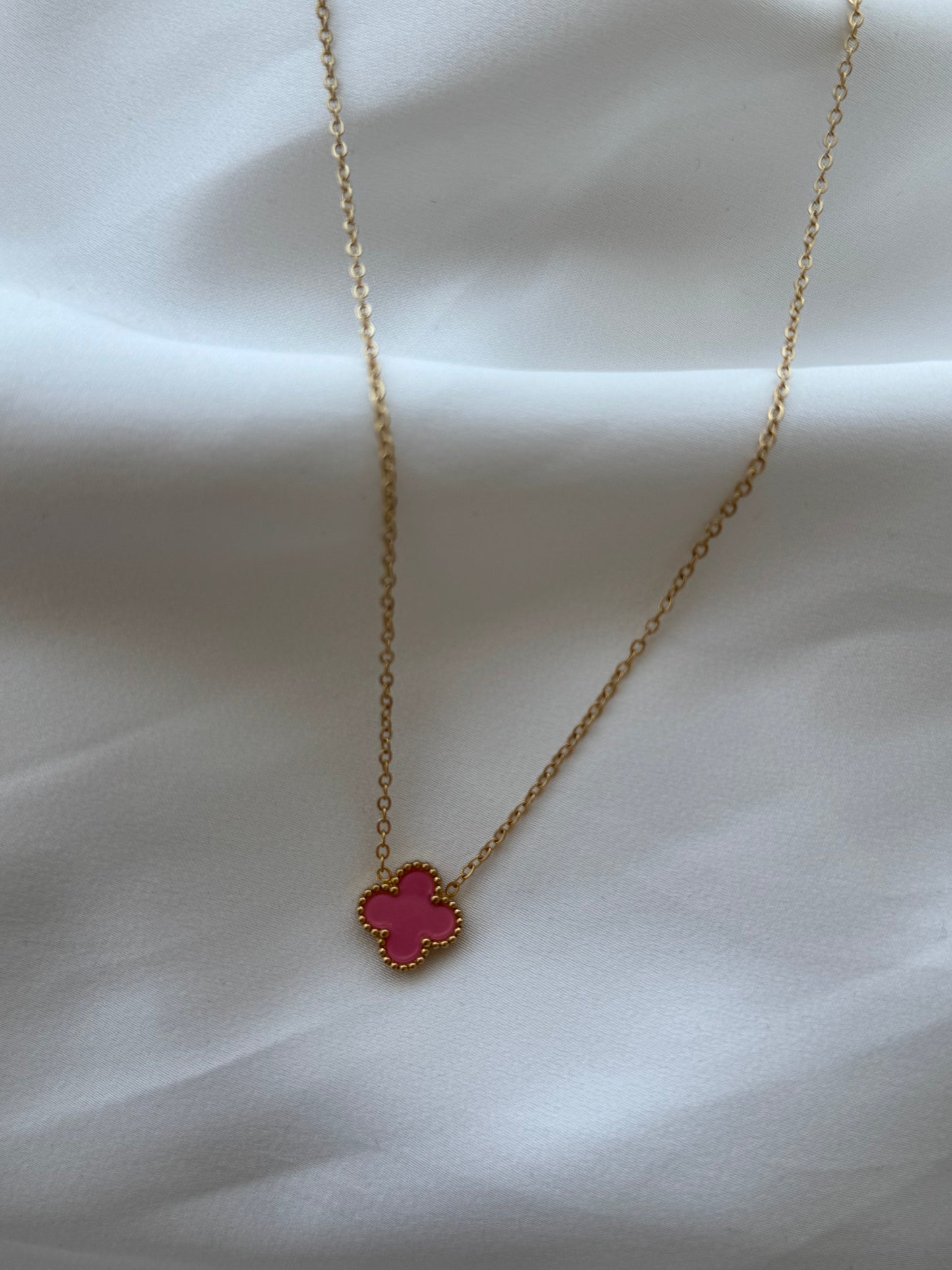 Blush clover necklace