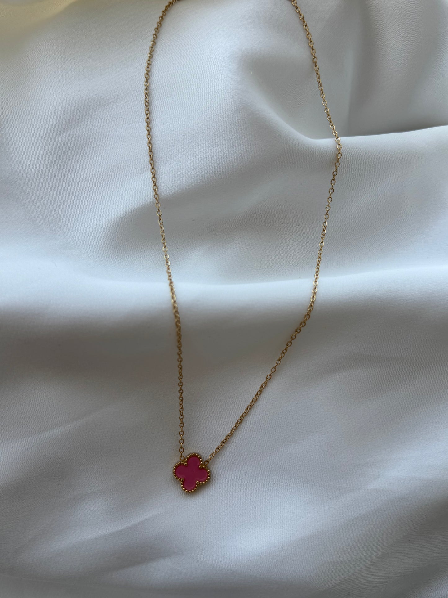 Blush clover necklace