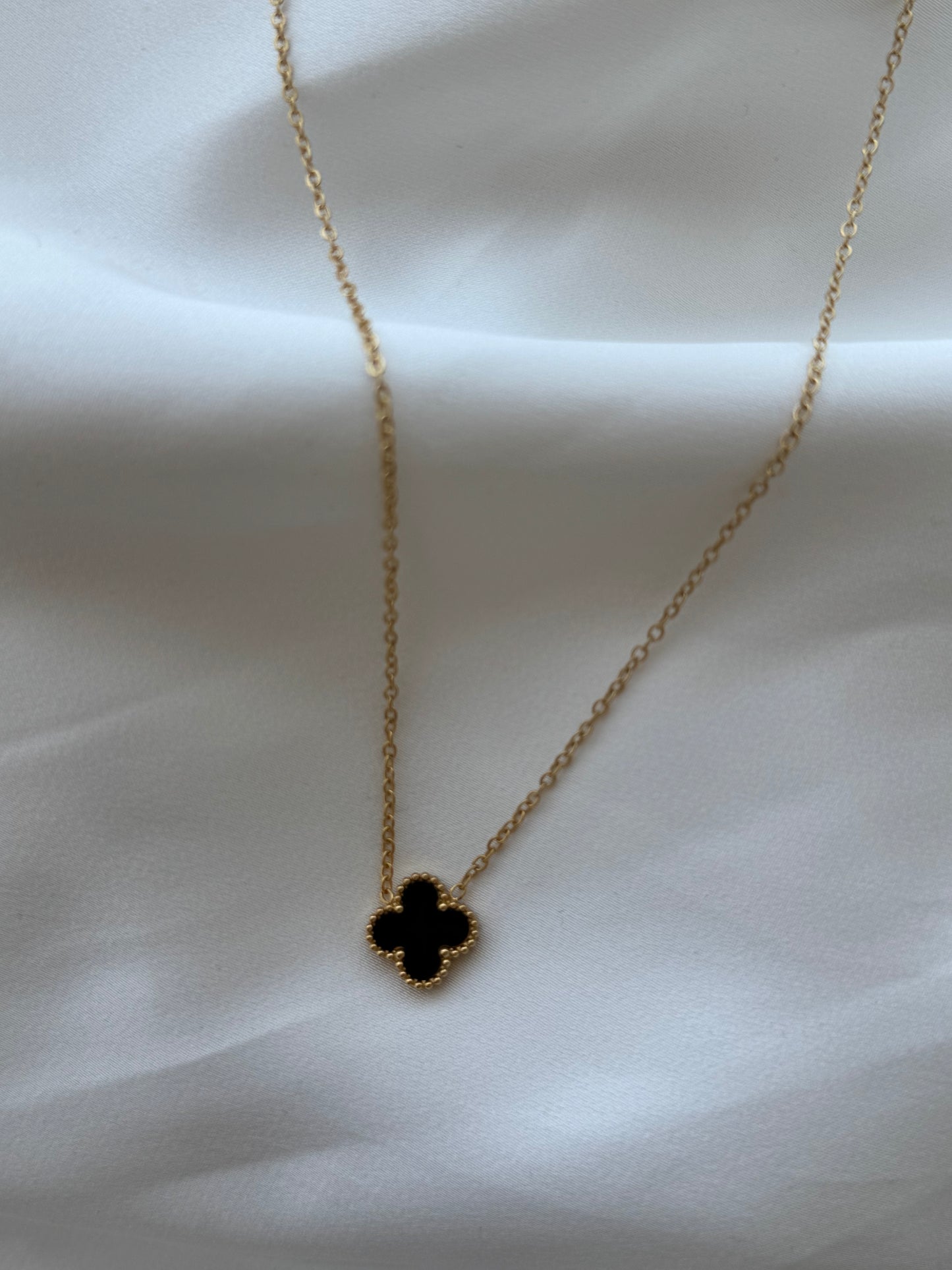 Midnight clover necklace