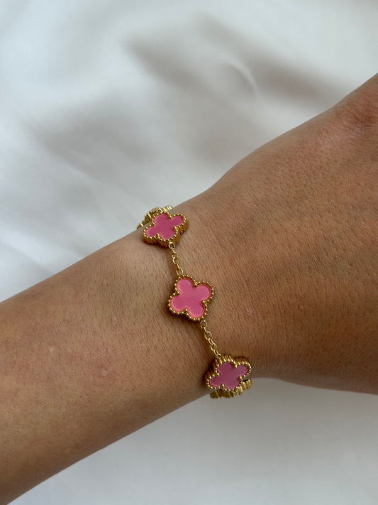 Blush clover bracelet