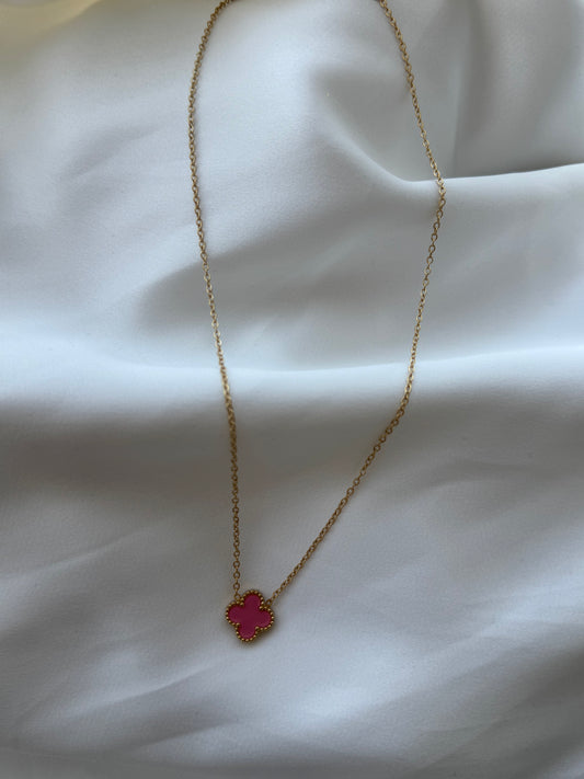 Blush clover necklace