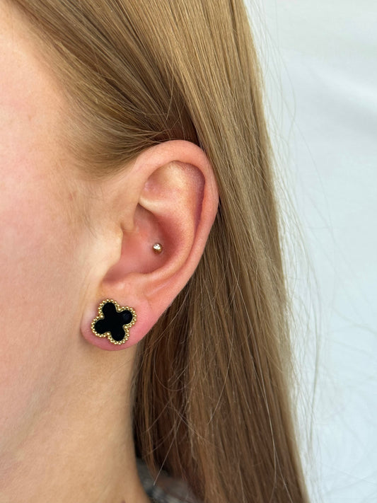 Midnight clover earring