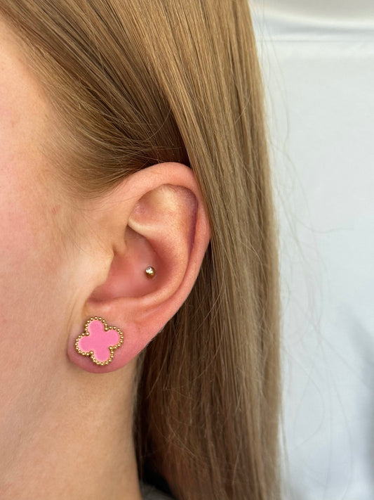 Blush clover earring